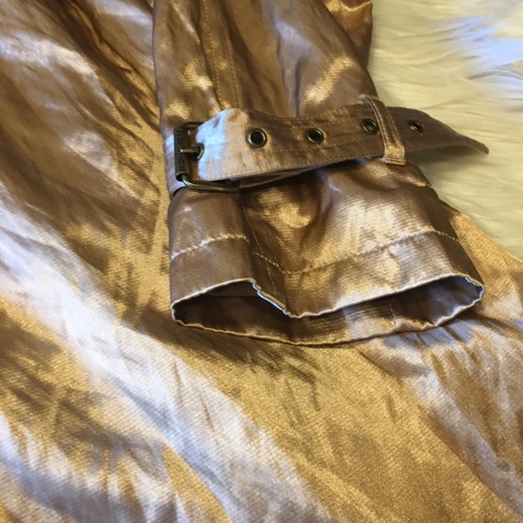 Michael Kors Metallic Gold Trench Coat M - Picture 10 of 14